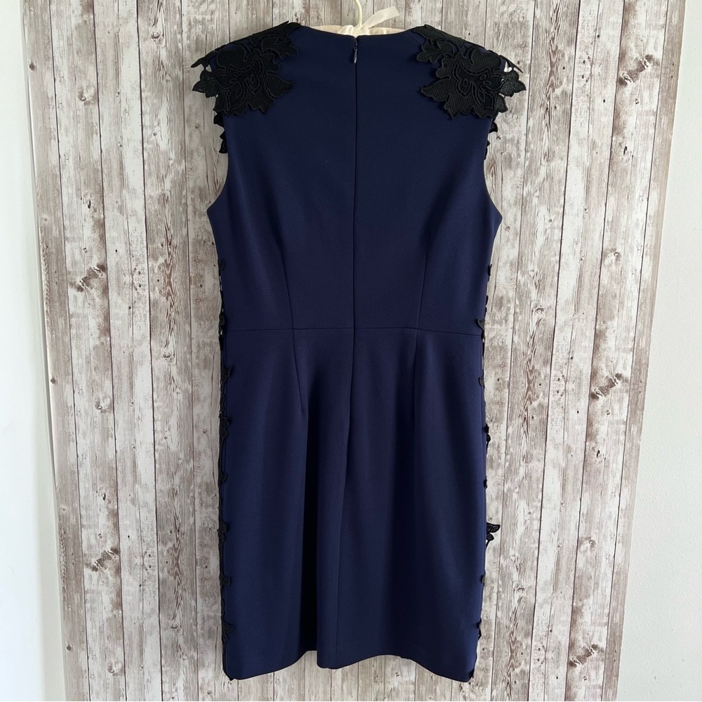 Betsey Johnson Navy Dress with Black Lace Cocktail Dress Size 6 Wedding - Picture 3 of 5